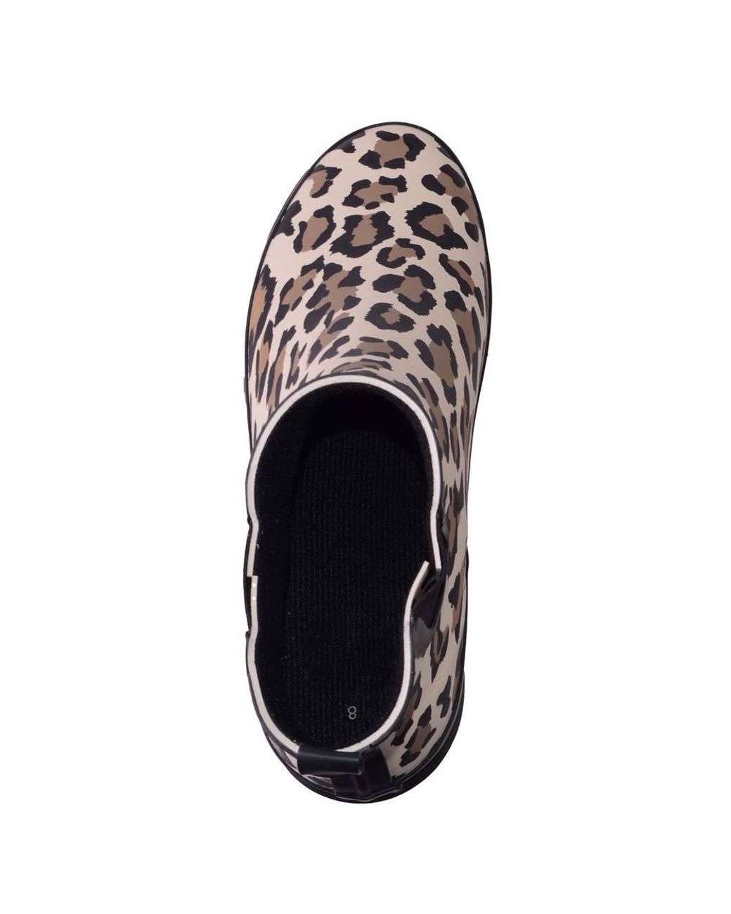 Absolute Footwear Blue Easy Slip On Leopard Print Waterproof Ankle Wellington Boots