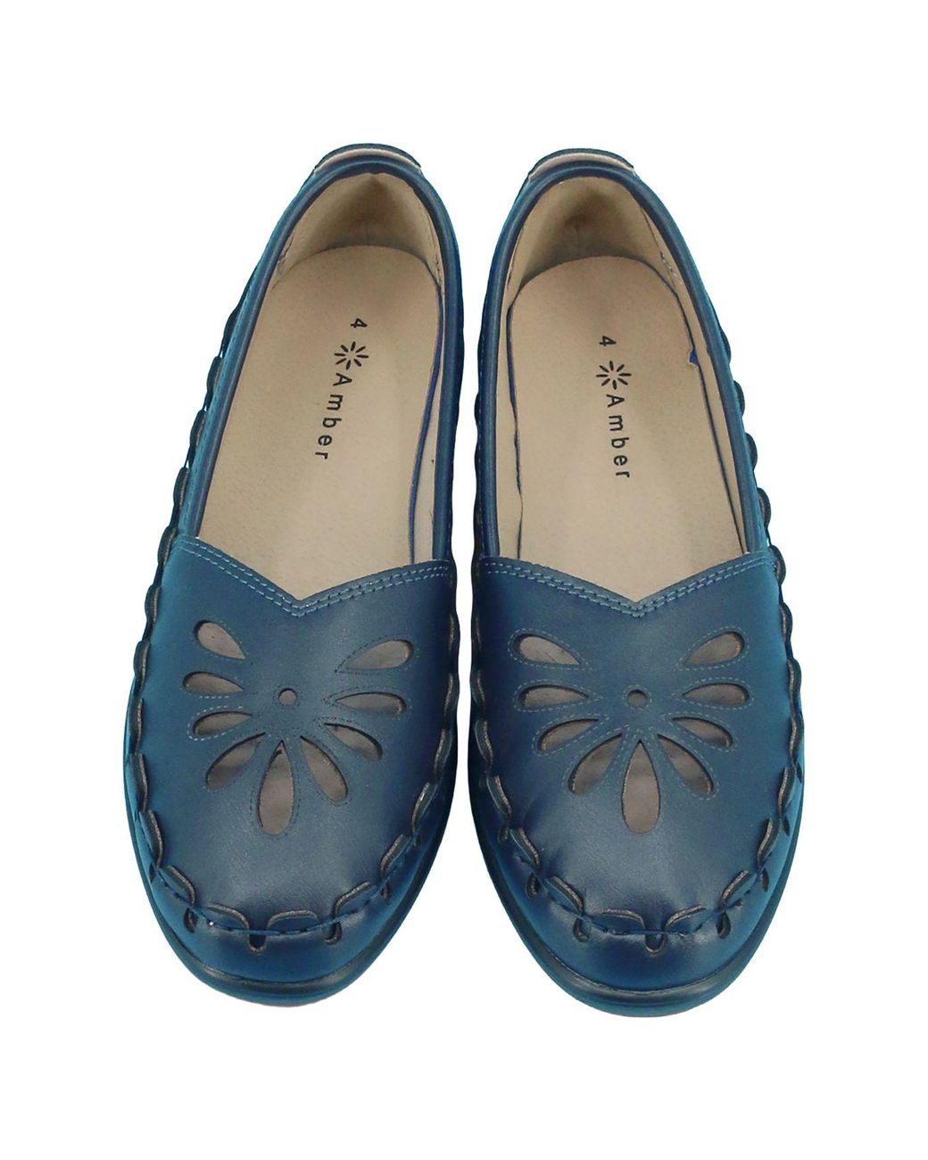 Chums Blue Wide Fit Slip On Cut Out Shoe