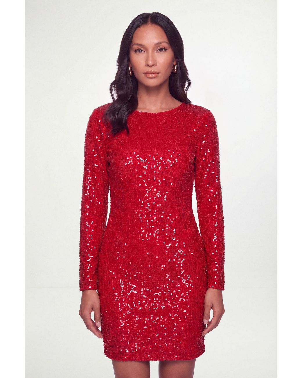 PRINCIPLES Red Sequin Velvet Pencil Dress