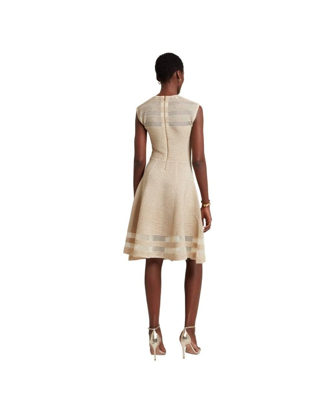 Ted Baker Natural Saalli Sleeveless Round Neck Regular Fit Midi Dress