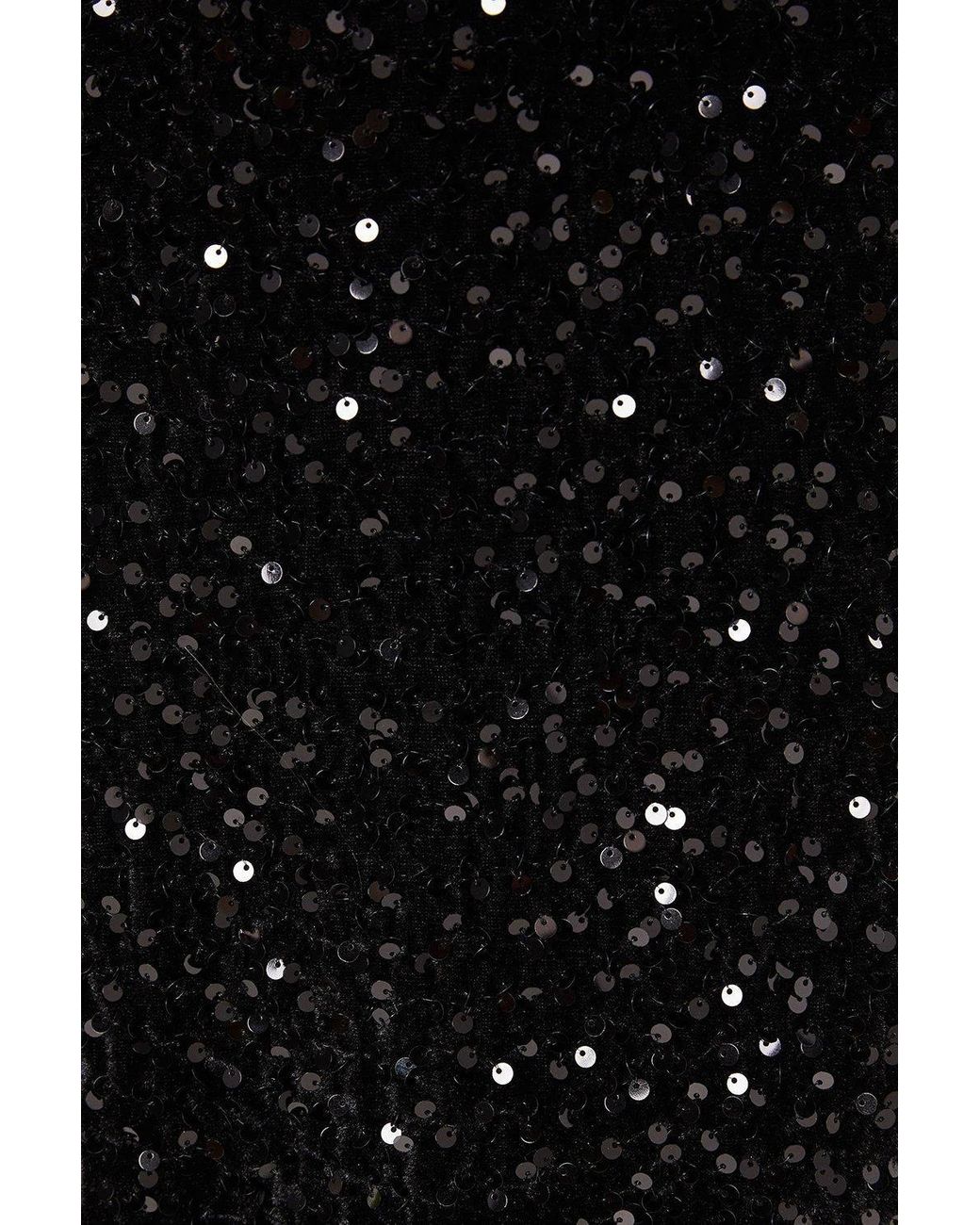Coast Black Square Neck Velvet Sequin Long Sleeve Maxi Dress