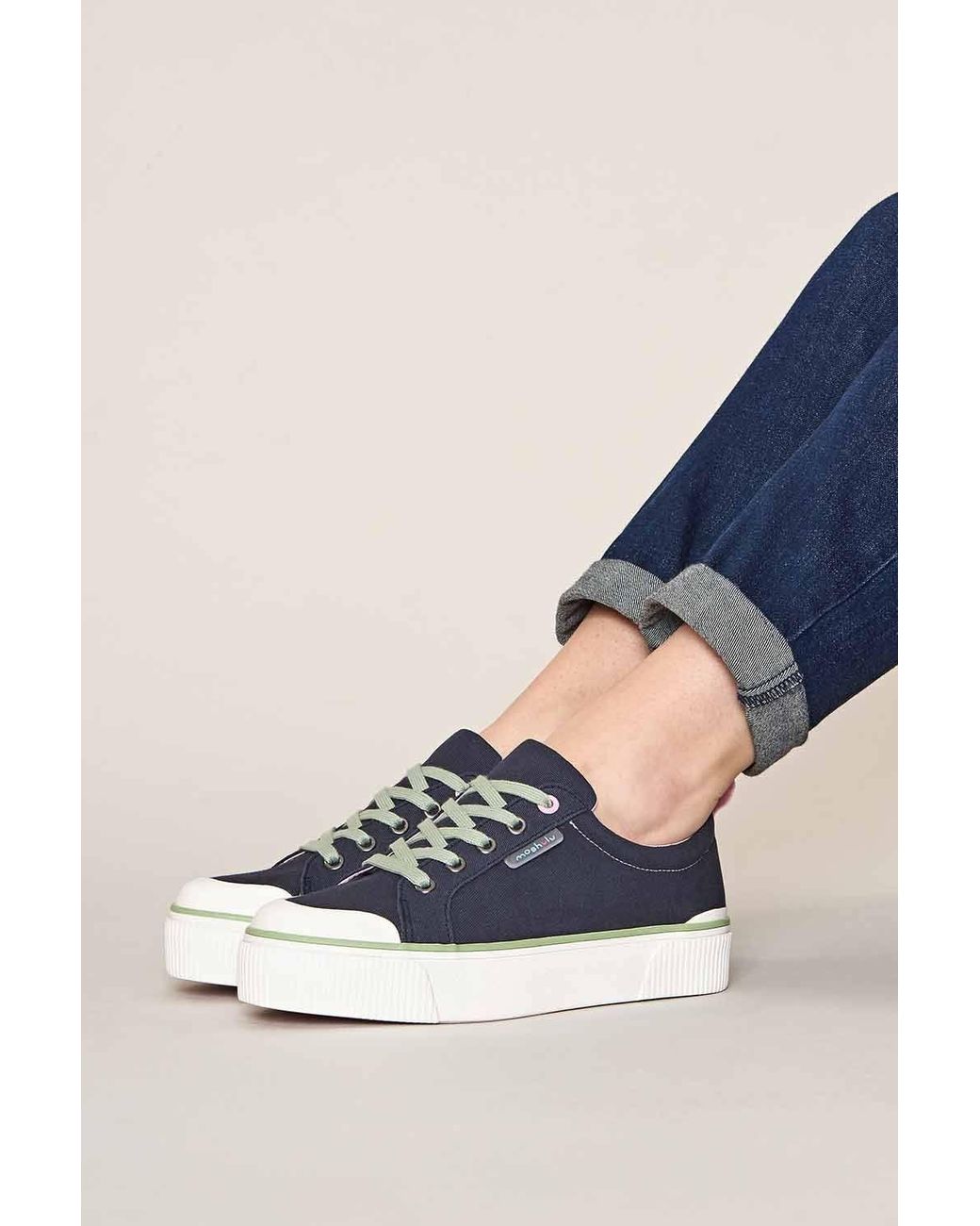Moshulu Blue 'Levan' Chunky Canvas Trainers