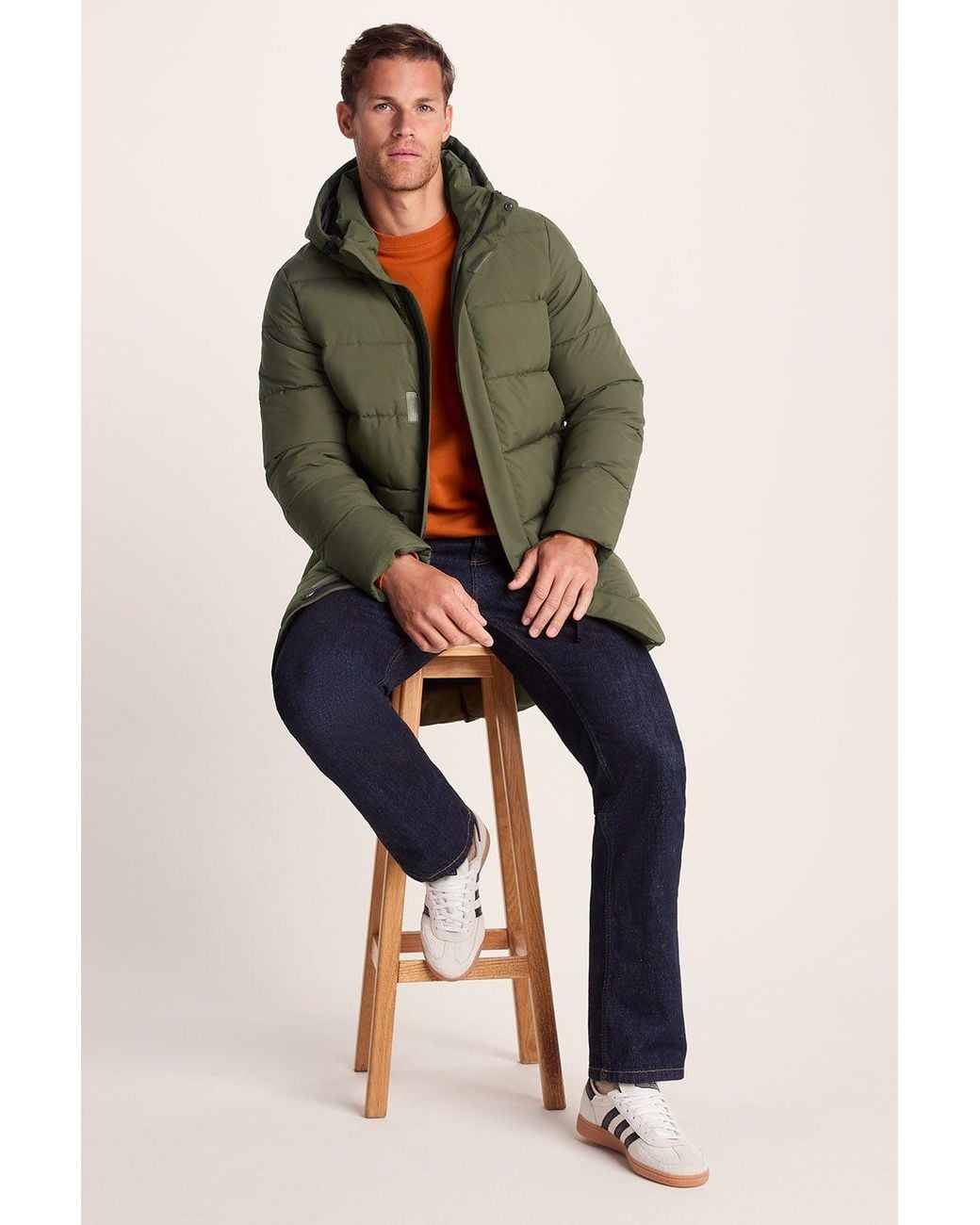 TOG24 Green 'Preece' Long Shower Resistant Insulated Jacket for men