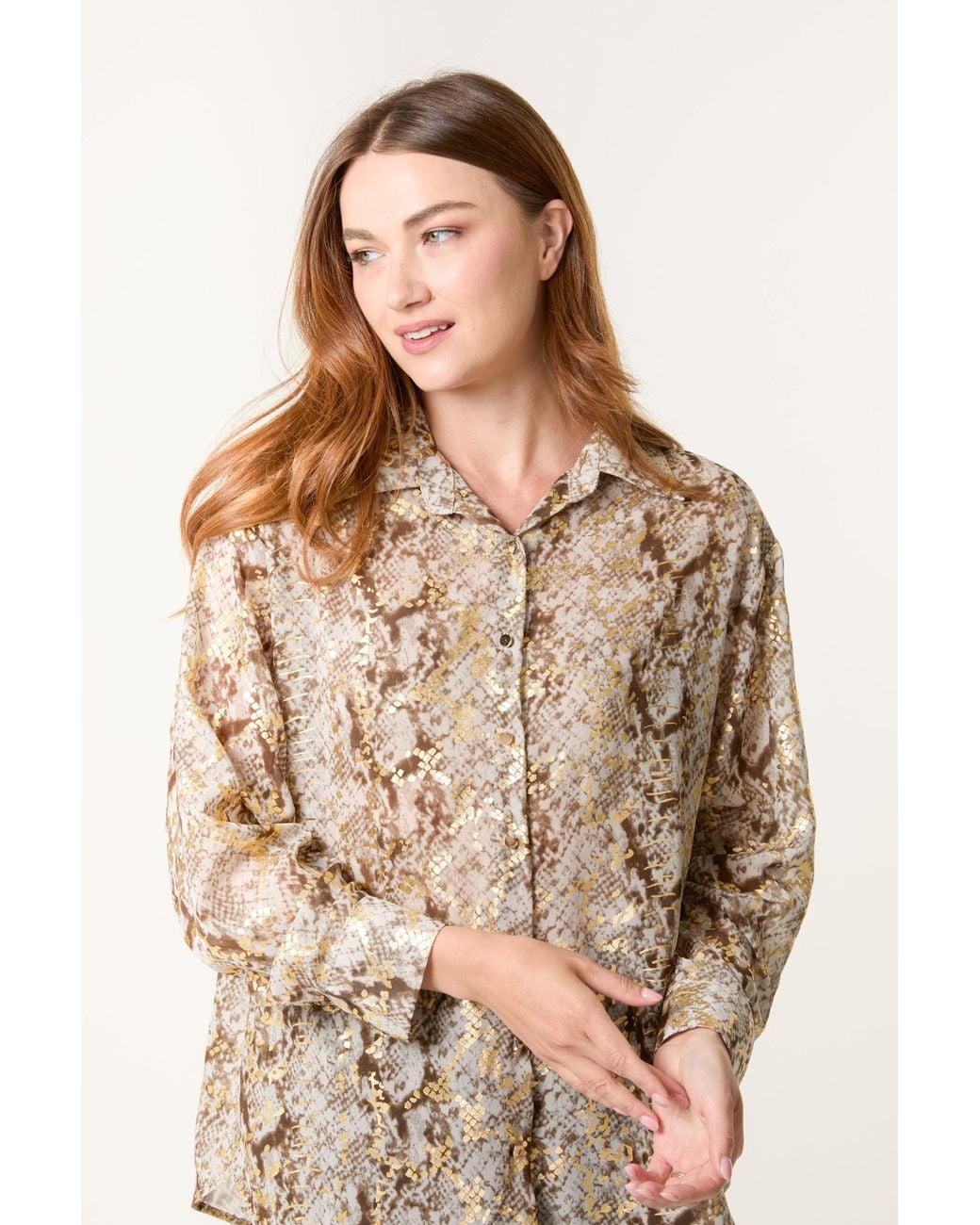 Blue Vanilla Natural Long Sleeve Collar Blouse