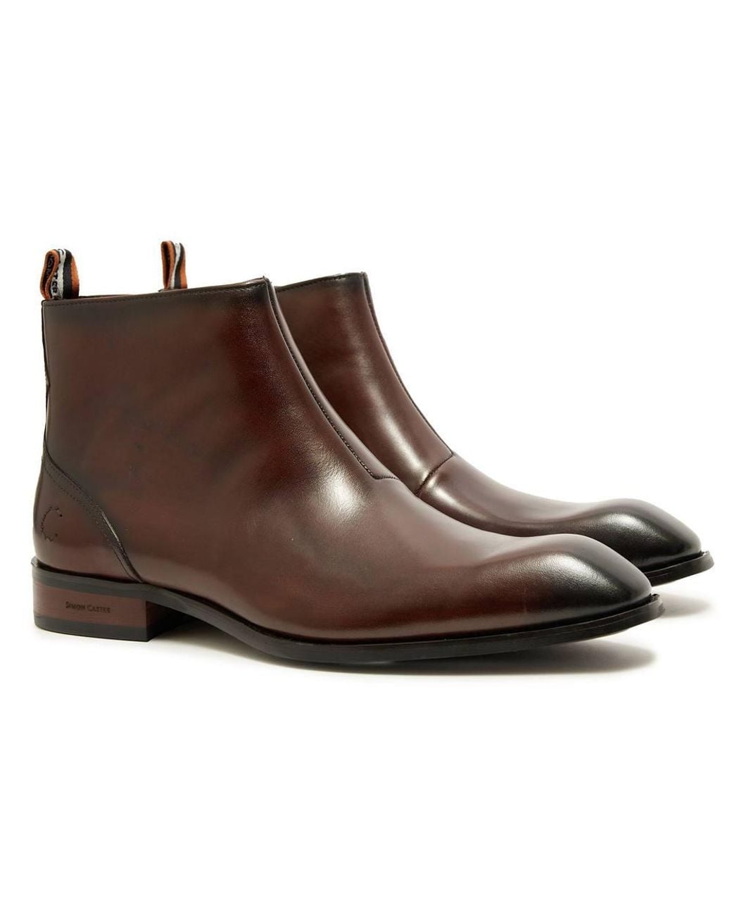 Simon Carter Brown Martil Inside Zip Boots for men