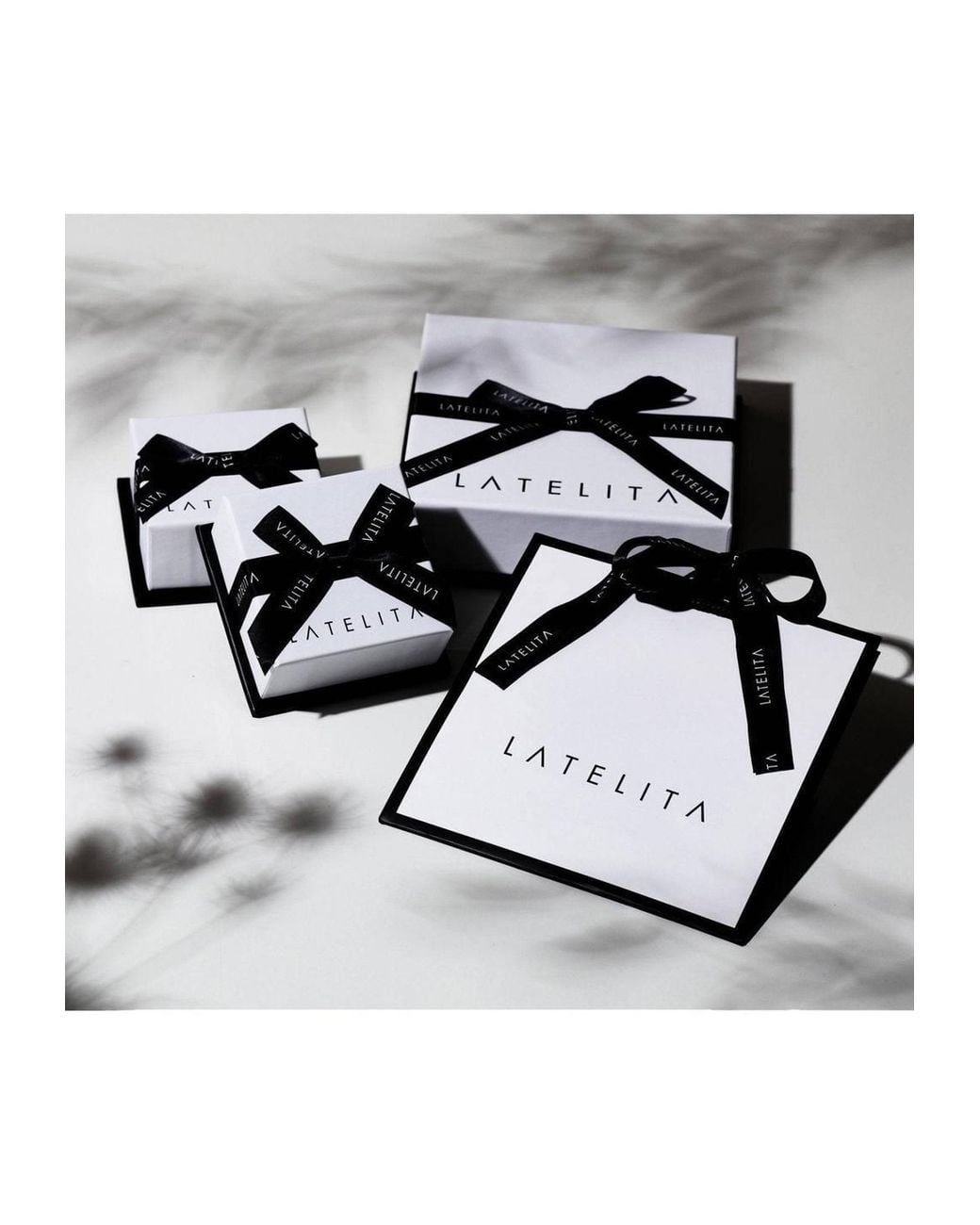 Latelita London White Iris Flower & Pearl Dangle Earrings
