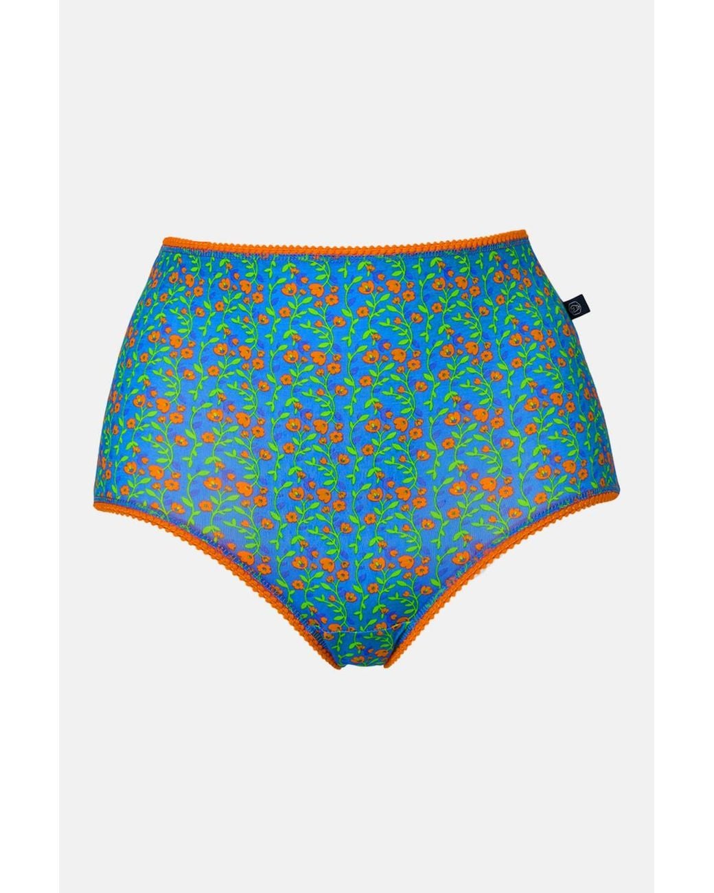 British Boxers Blue Pack Of Four "Boom Bloom" Full Briefs