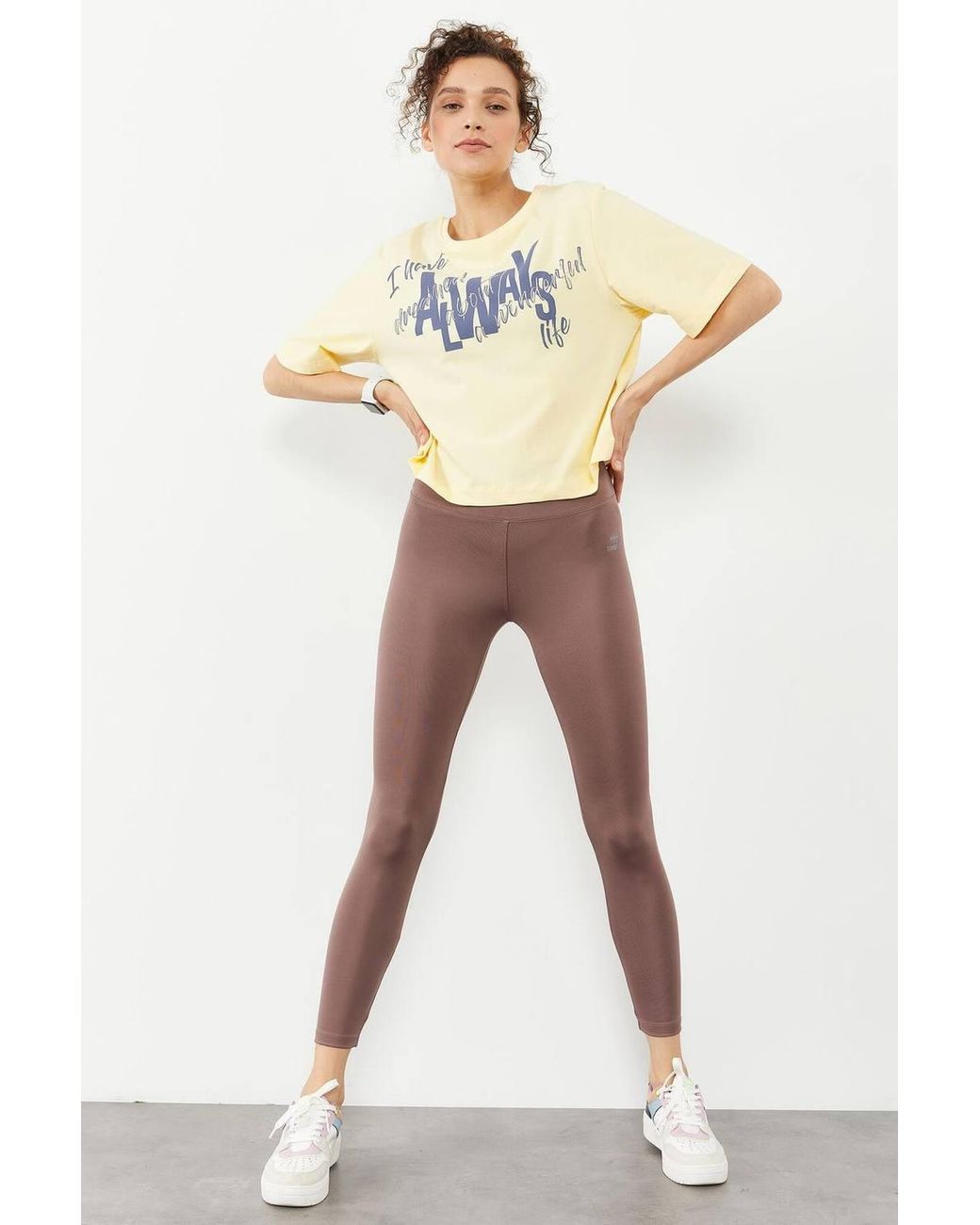 TOMMY LIFE White High-Waist Slim-Fit Leggings