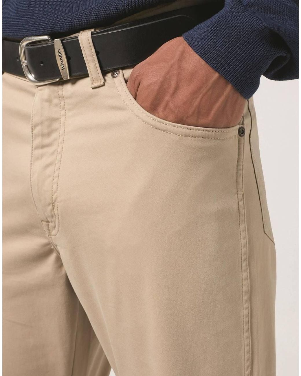 Wrangler Natural Texas Stretch Straight Soft Chino Trouser For for men