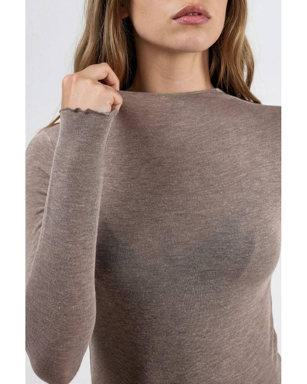 Busem Natural Long Sleeve Slim Fit Blouse