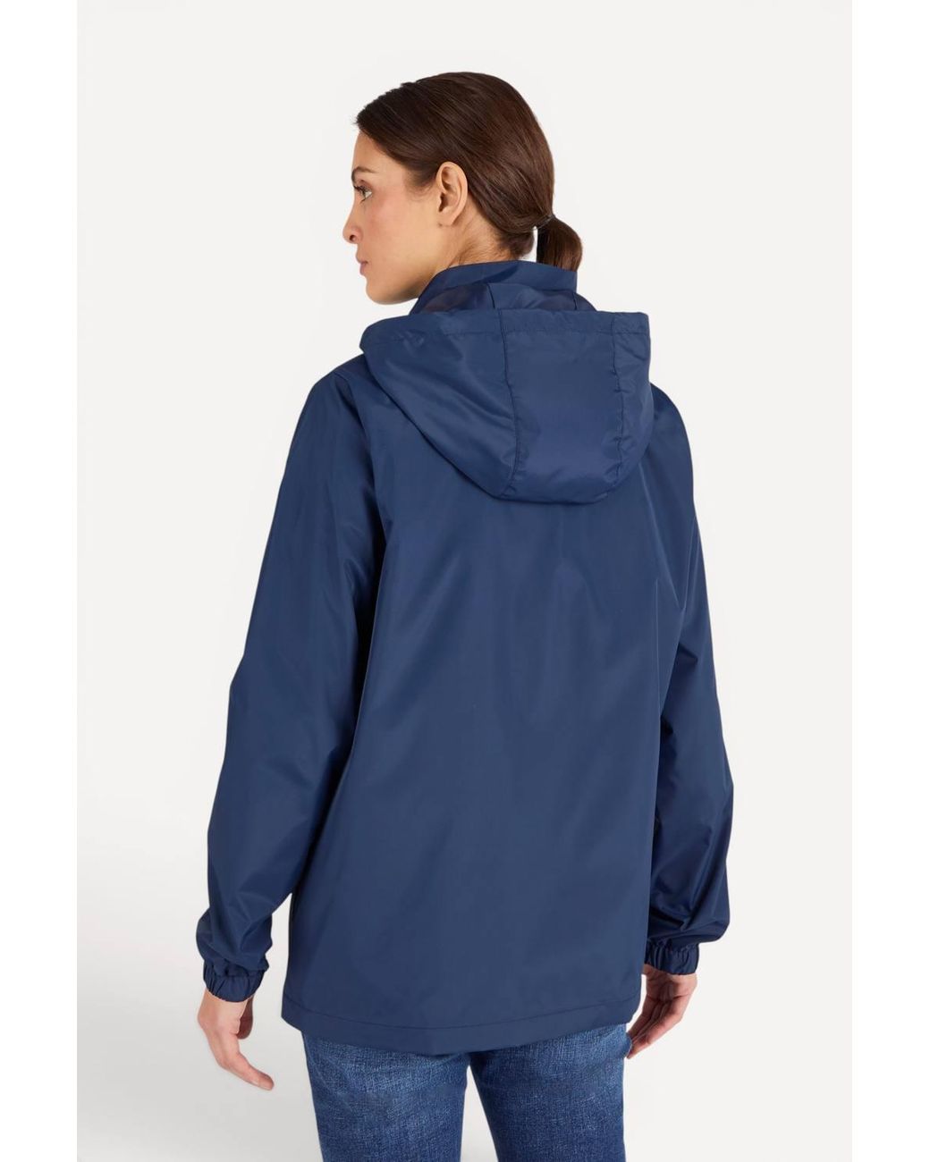 DAMART Blue 1 Lightweight Coat Plain Regular Length Woven Polyester