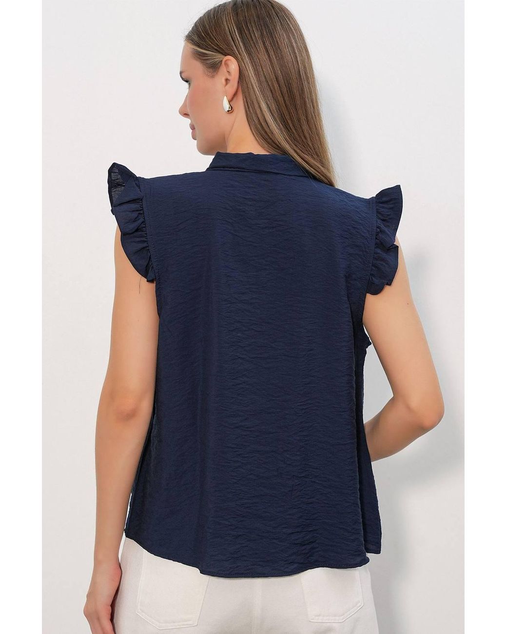 Bigdart Blue Viscose Nylon Shirt