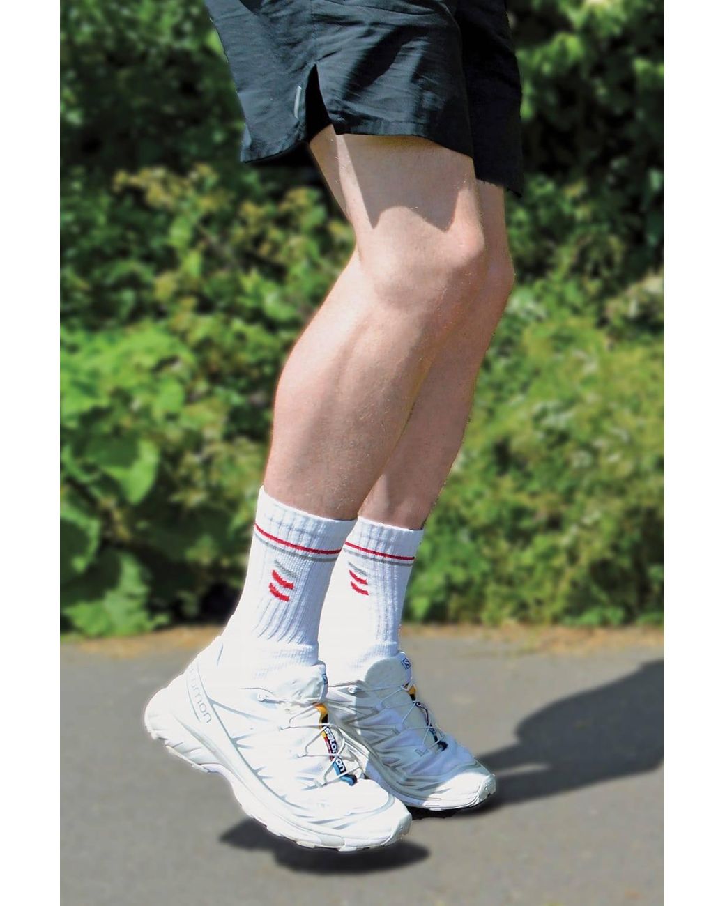 Sock Snob White 6 Pairs Retro Stripe Cotton Sports Socks for men
