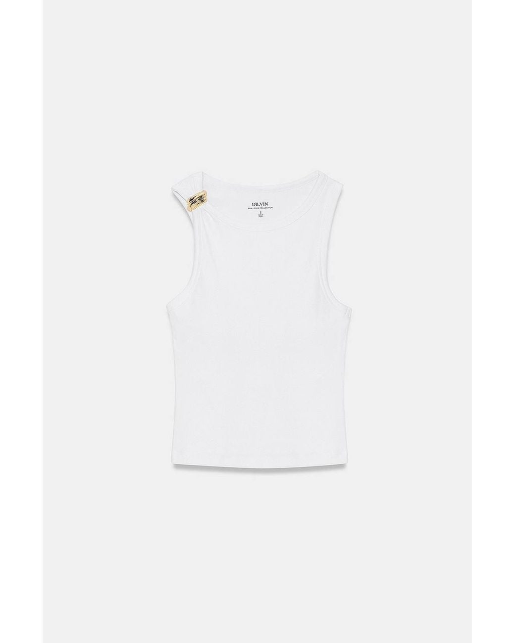 Dilvin Gray Sleeveless Slim-Fit Cami Blouse