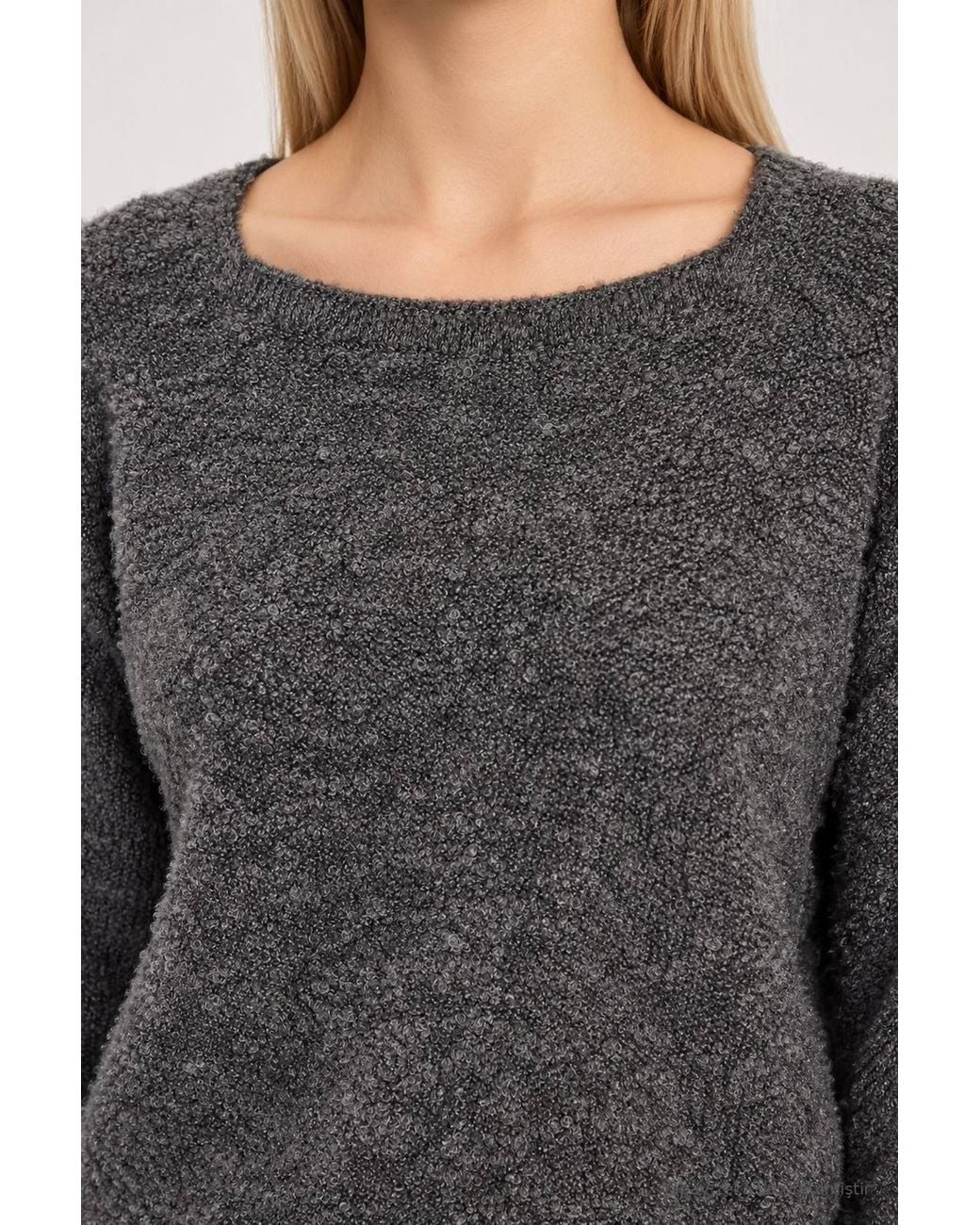 Happiness İstanbul Gray Regular Fit Knit Pullover Sweater