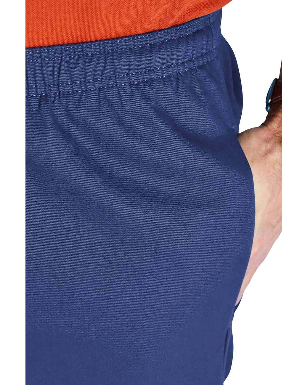 Chums Blue Elasticated Waist Cotton Rugby Trousers With Drawcord for men