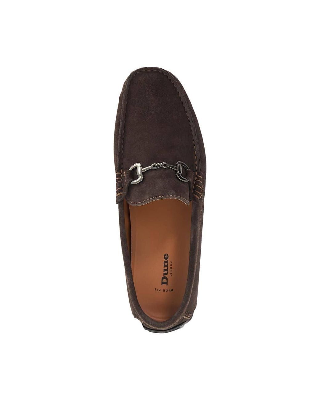 Dune Brown Wide Fit 'Brackon' Suede Slip-On Shoes for men