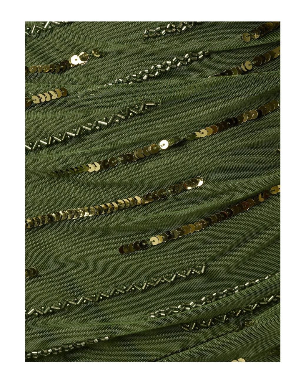 Adrianna Papell Green Fully Beaded Mini Dress