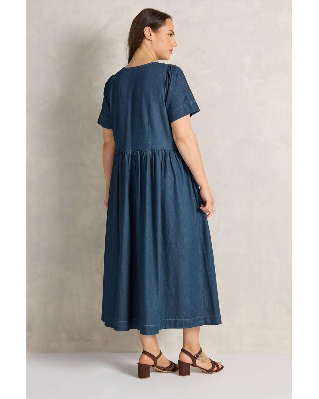 Evans Blue Cotton Denim Dress