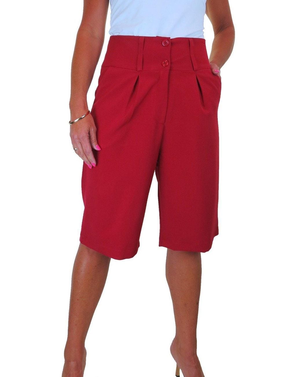 Paulo Due Tailored Wide Leg Knee Shorts