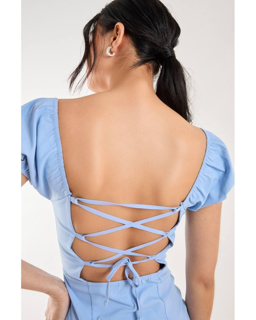 Pink Vanilla Blue Tie Back Mini Dress