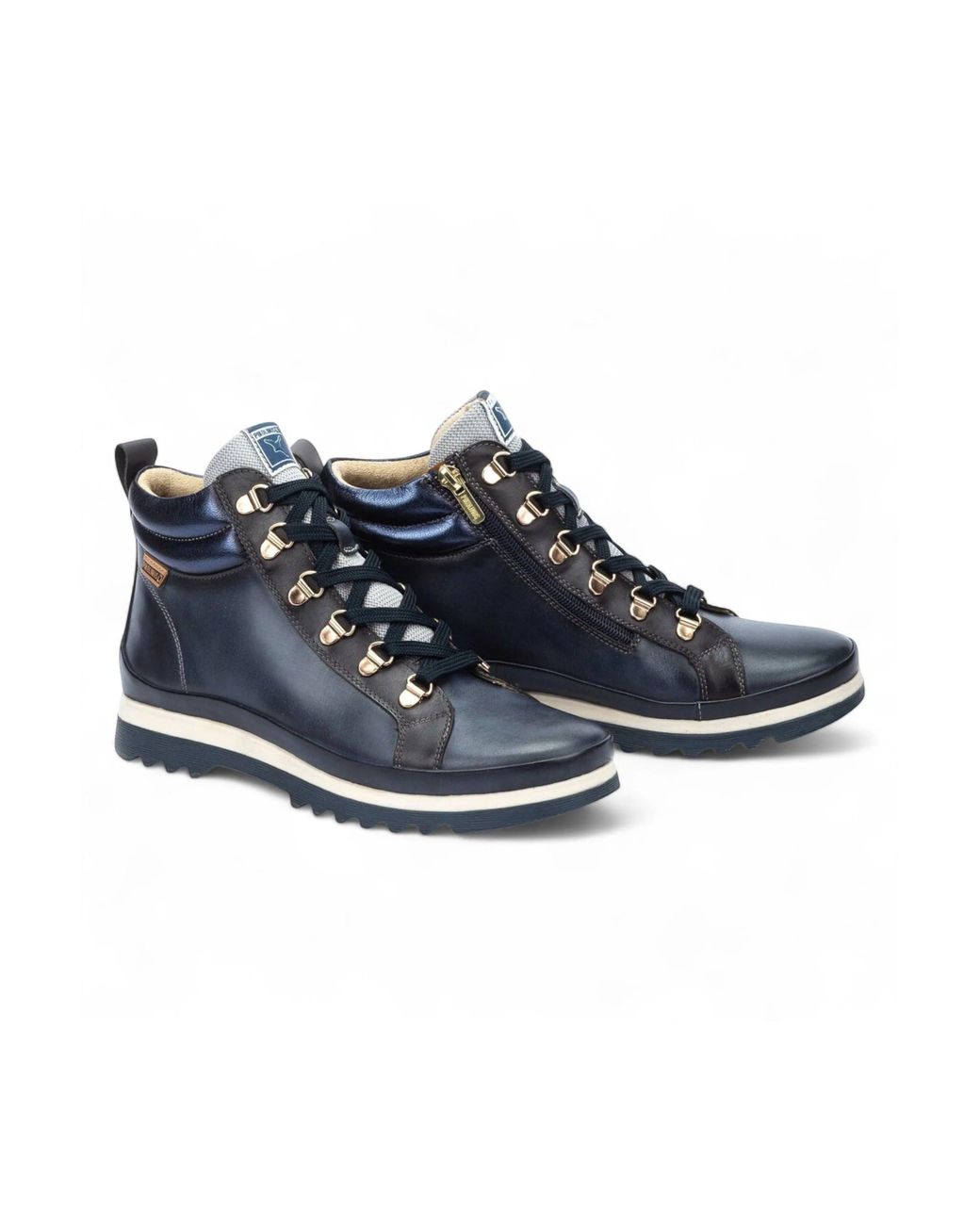 Infinity Leather Blue Pikolinos Leather Ankle Trainers Boots