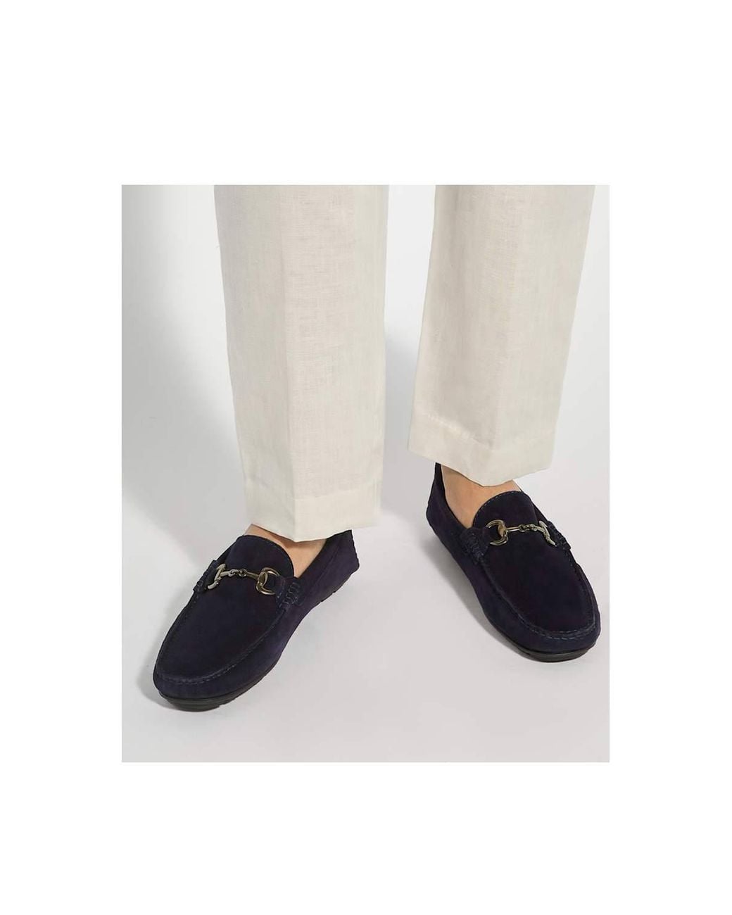 Dune Blue 'Brackon' Suede Slip-On Shoes for men