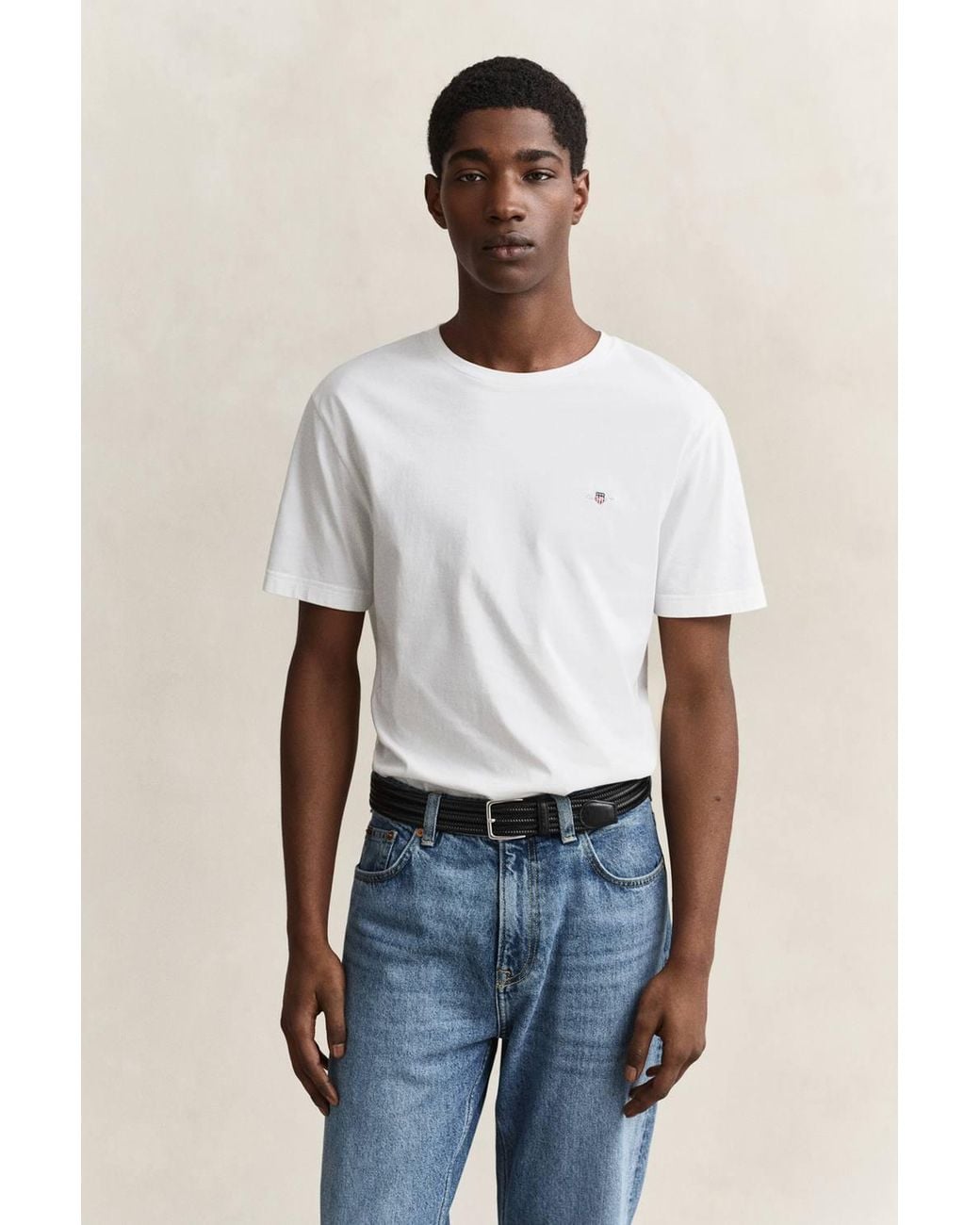 Gant White Shield Short Sleeve T-Shirt for men