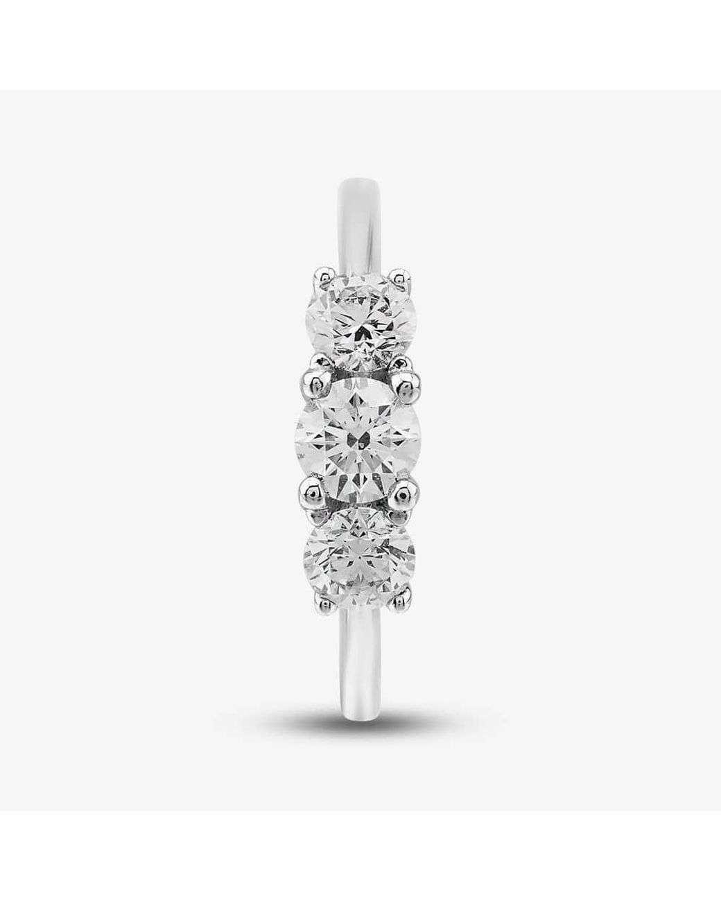 T.H.Baker White Platinum 0.54Ct Diamond Three Stone Ring 3166/54