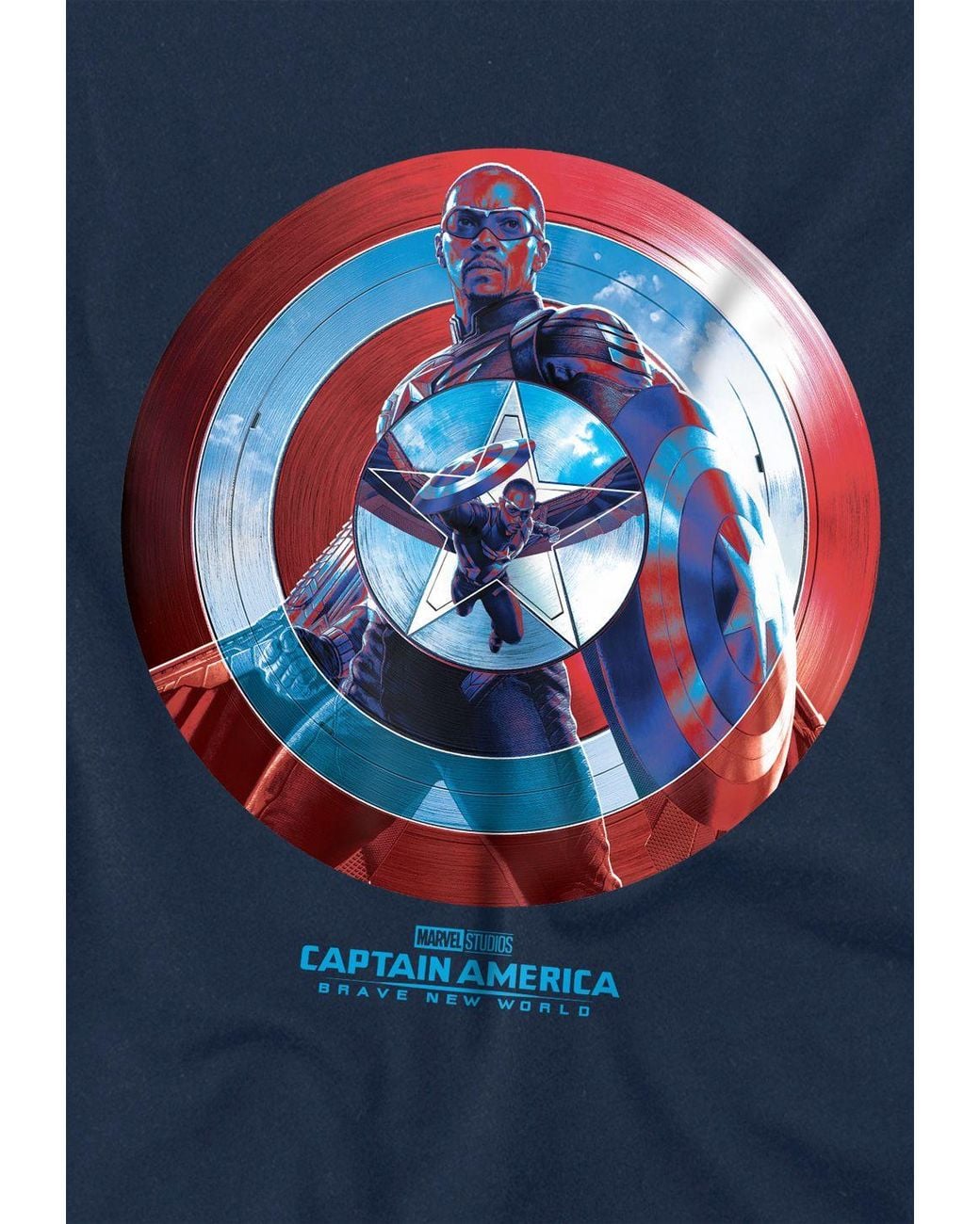 Marvel Blue Captain America Brave New World Sam Wilson T-Shirt