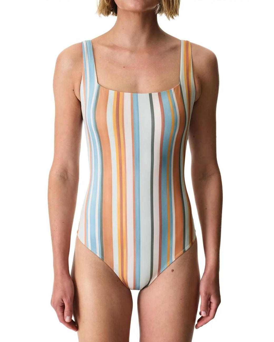 Penti Gray Kourtney Minimal Striped Swimsuit