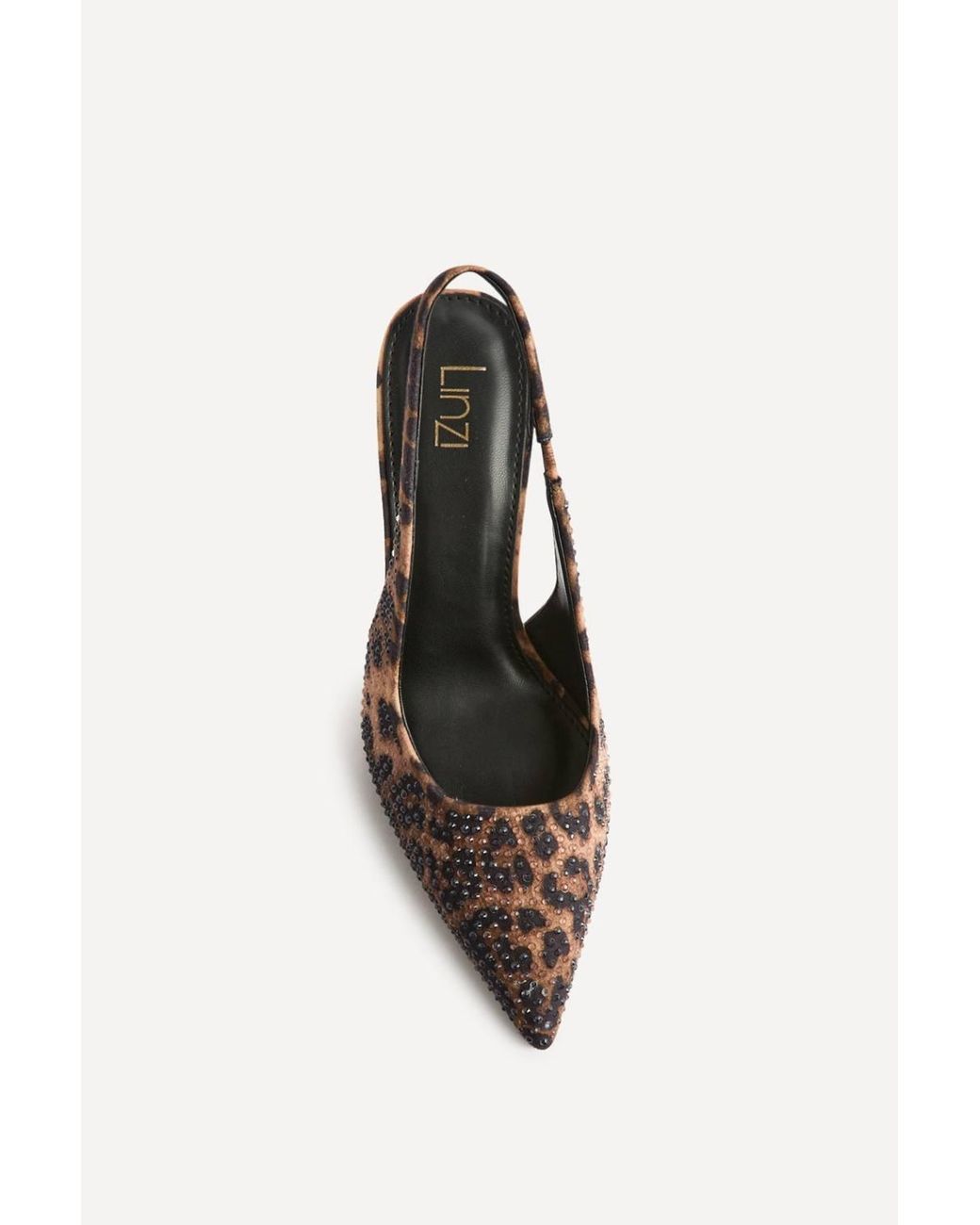 Linzi White Hotfix Leopards Embellished Court Heels