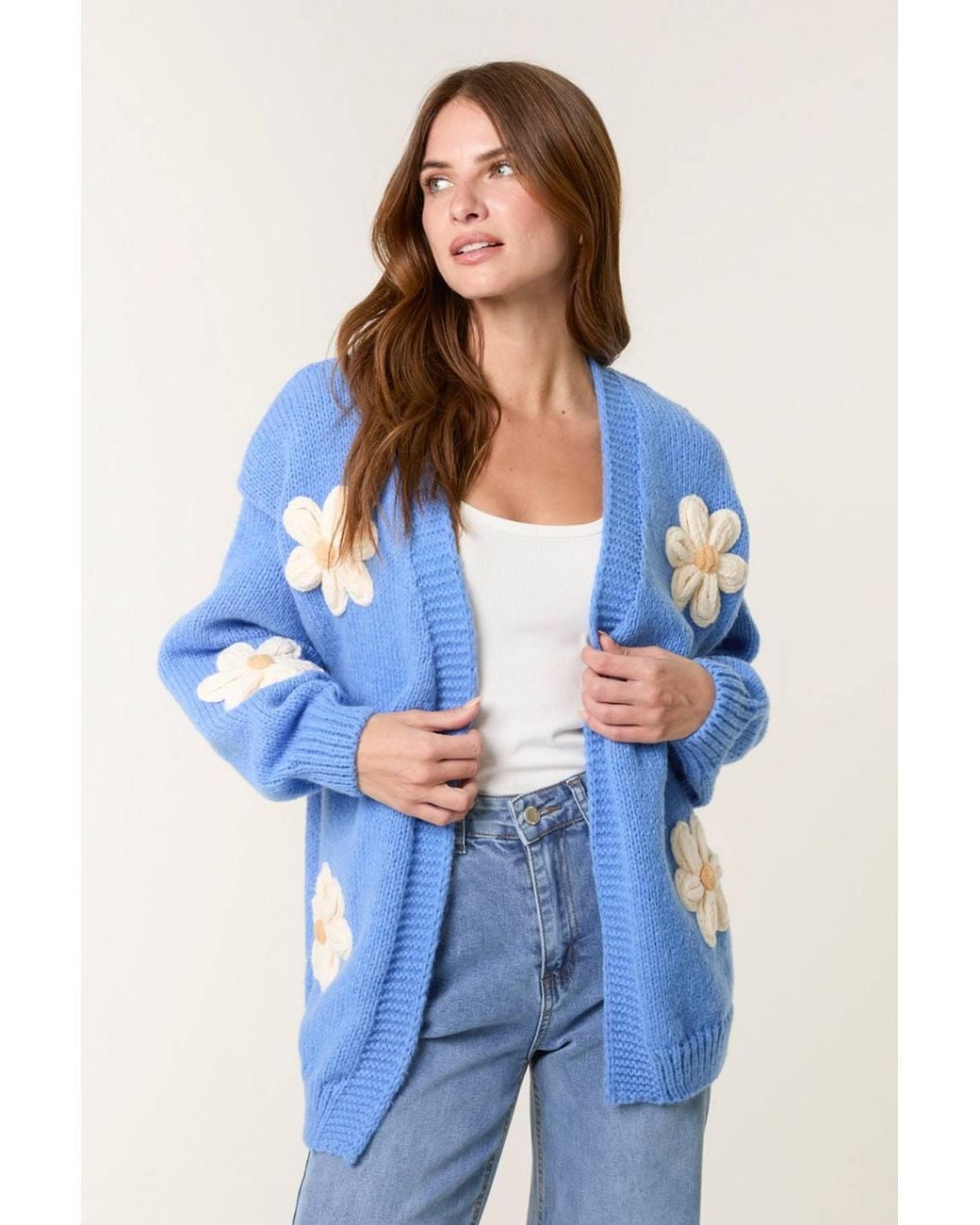 Blue Vanilla Blue Long Sleeve V-Neck Cardigan