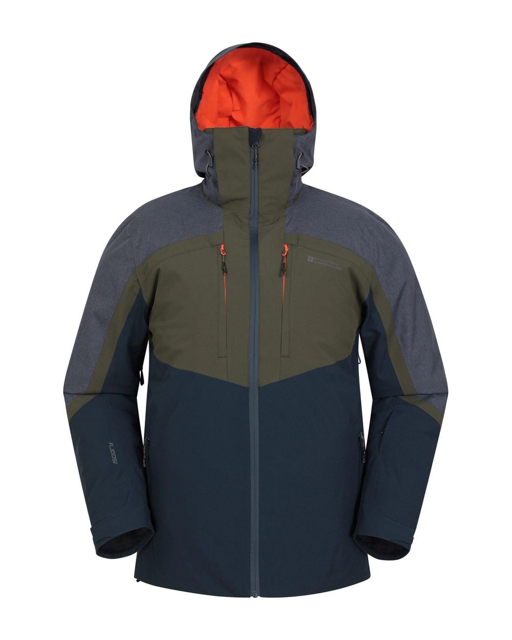Mountain Warehouse Blue Anton Waterproof Padded Ski Jacket Waterproof Coat for men