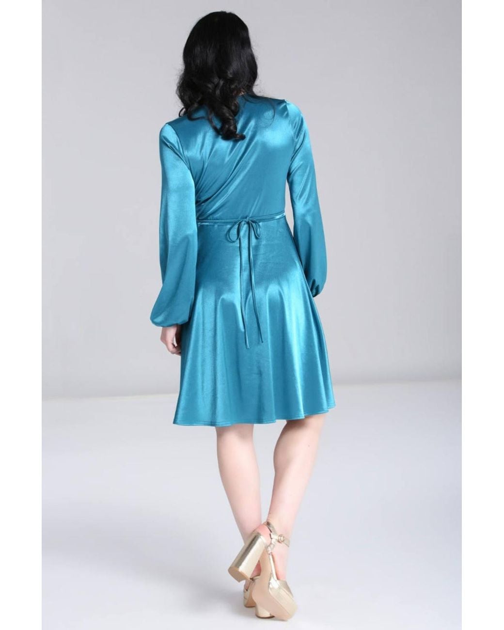 Hell Bunny Blue Emmeline Dark Knee Length Dress
