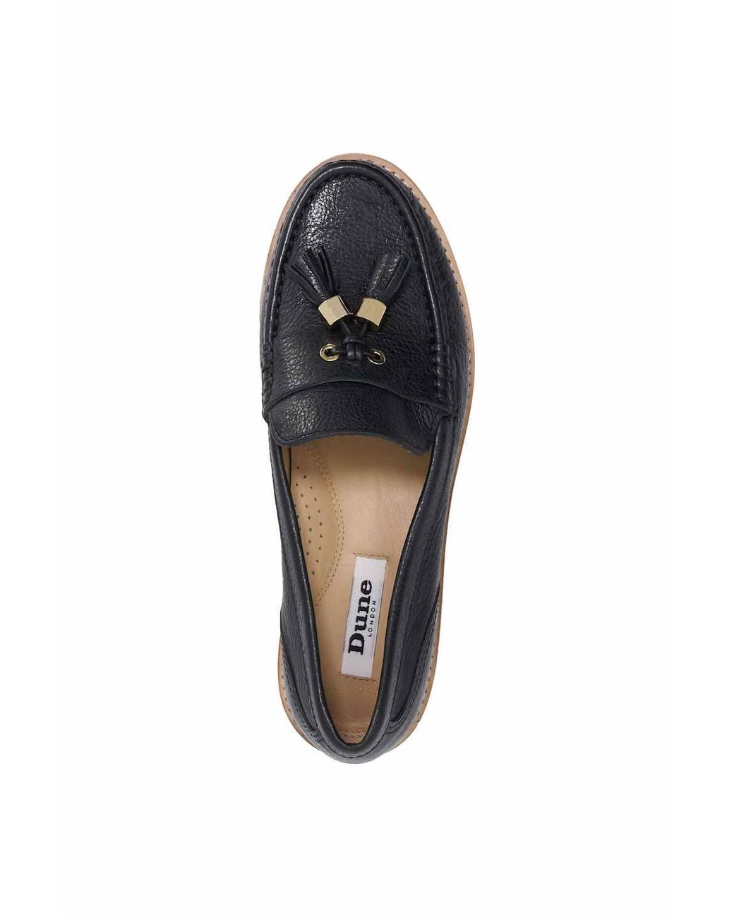 Dune Black Wide Fit 'Gwen' Leather Loafers