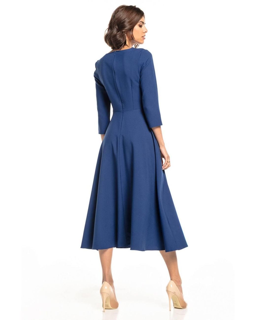 Love Lace Blue Day 3/4 Sleeve Maxi Dress With Zip