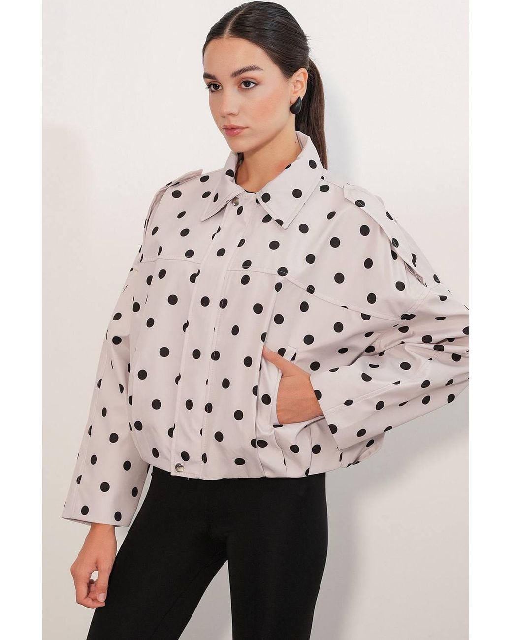 Bigdart Natural Oversized Collared Jacket