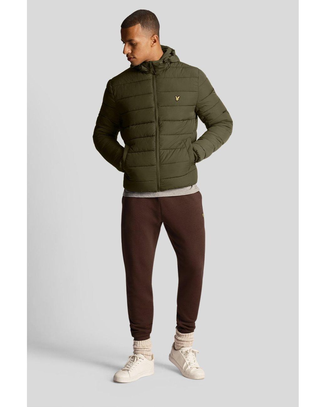 Lyle & Scott Lightweight Puffer Jacket Olive in Green for Men | Lyst UK