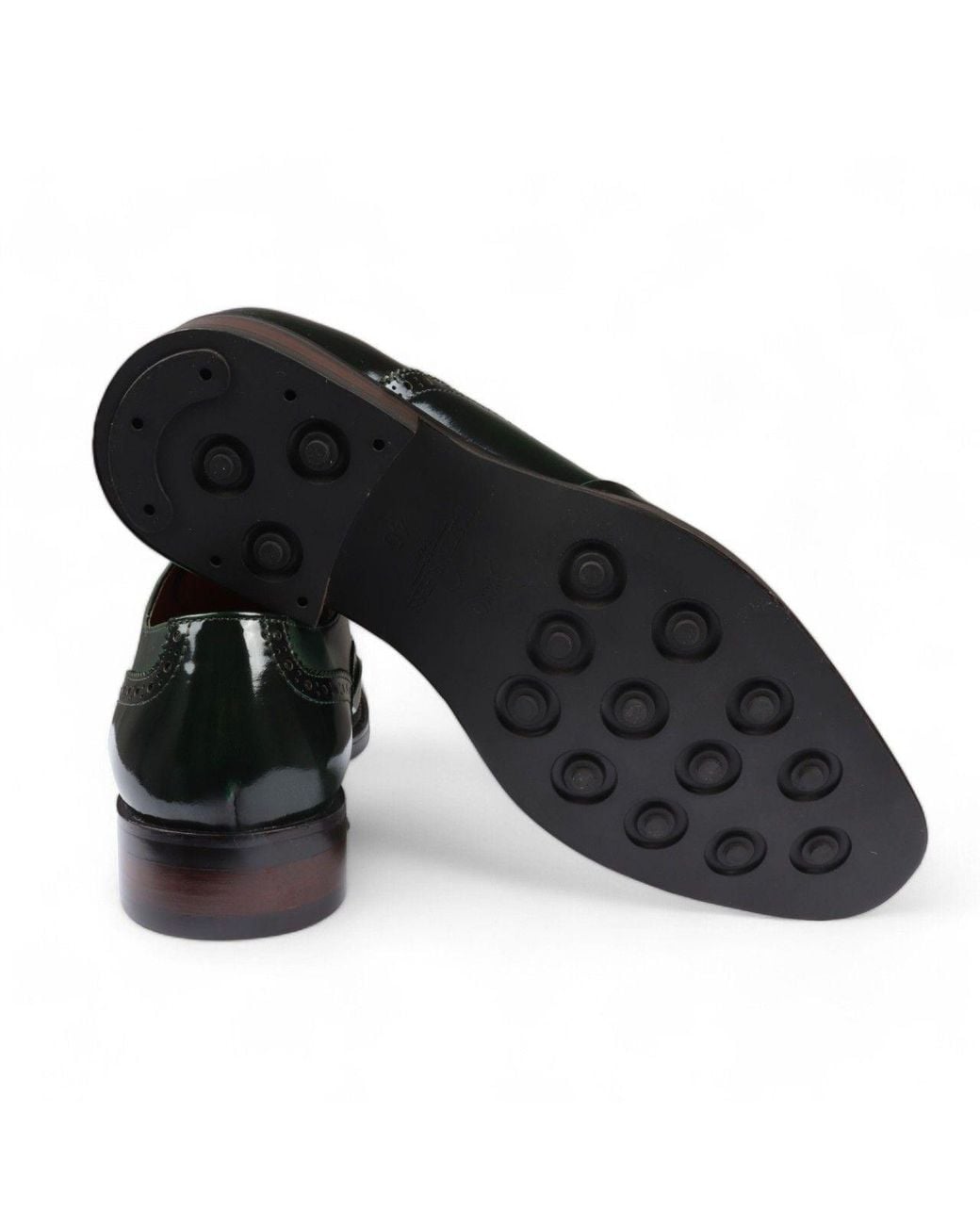 Infinity Leather Black Patent Leather Brogue Formal Shoes for men