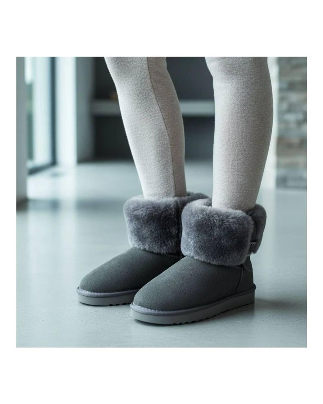 TruClothing Gray Suede Ankle Booties Slip-On Comfort Winter Boots