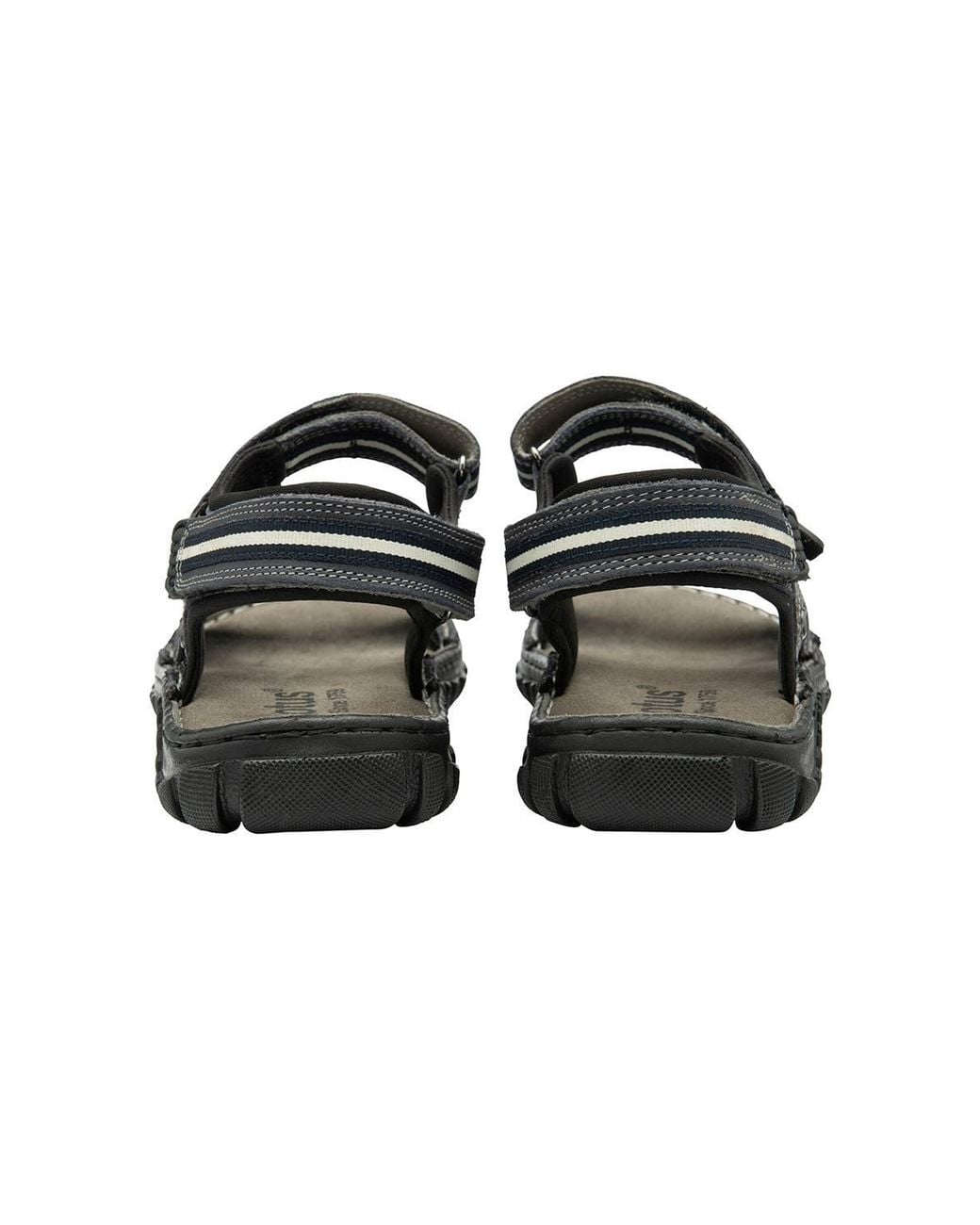 Lotus Black 'Gus' Leather Strap Sandals for men
