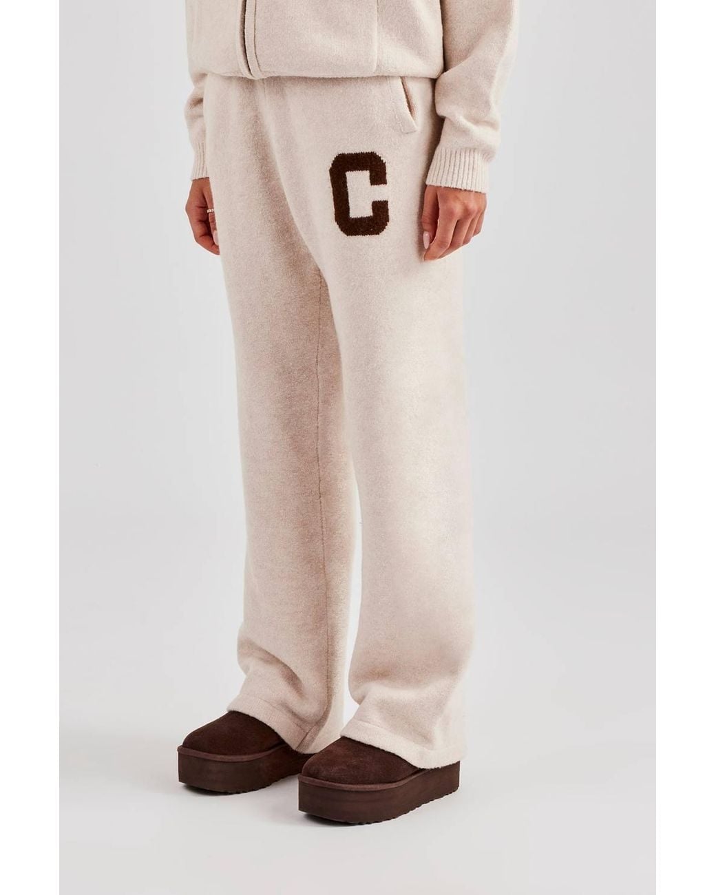 CERNUCCI Pink Knitted Wide Leg Jogger