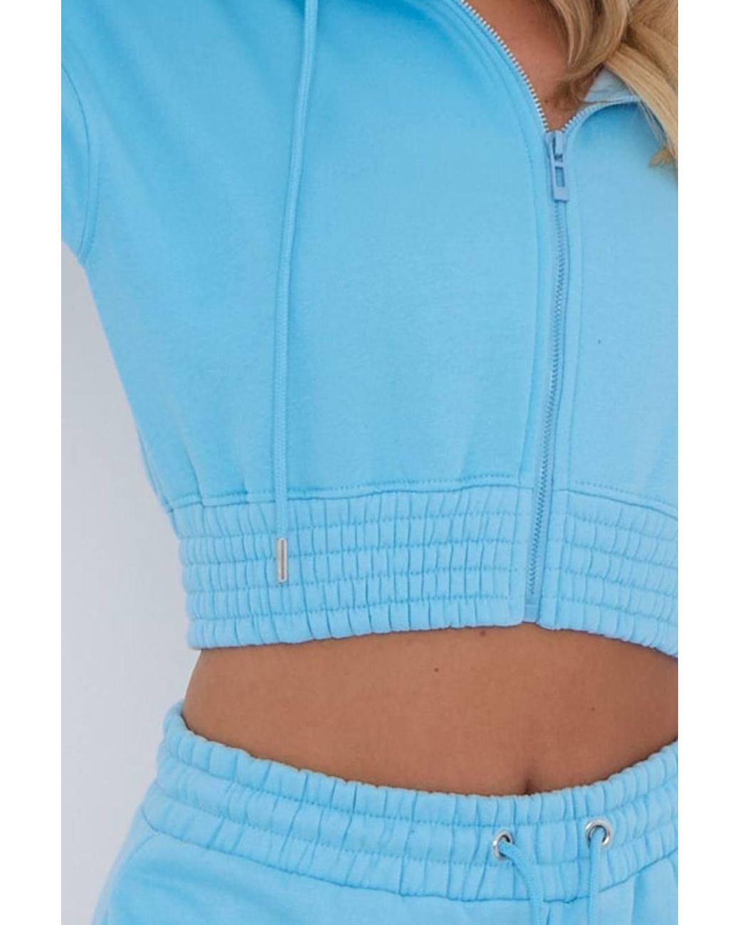 Stylewise Blue Fleeced Zip Up Hoodie