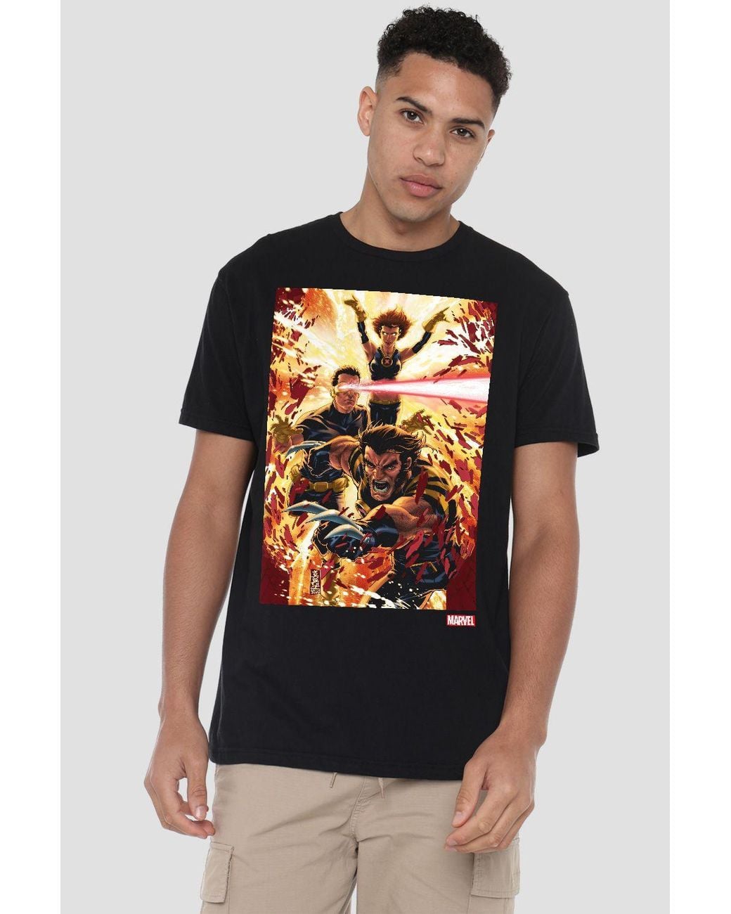 Marvel Gray Wolverine Cyclops Jean Cover T-Shirt for men