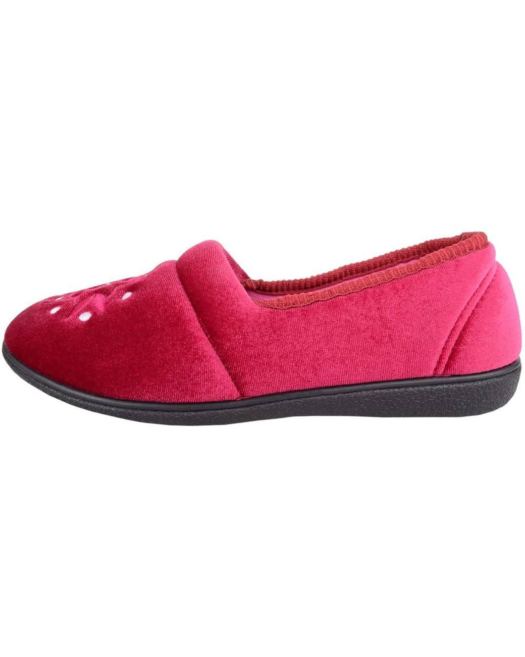 Absolute Footwear Pink Smooth Velour Style Slip On Slippers/Indoor Shoes