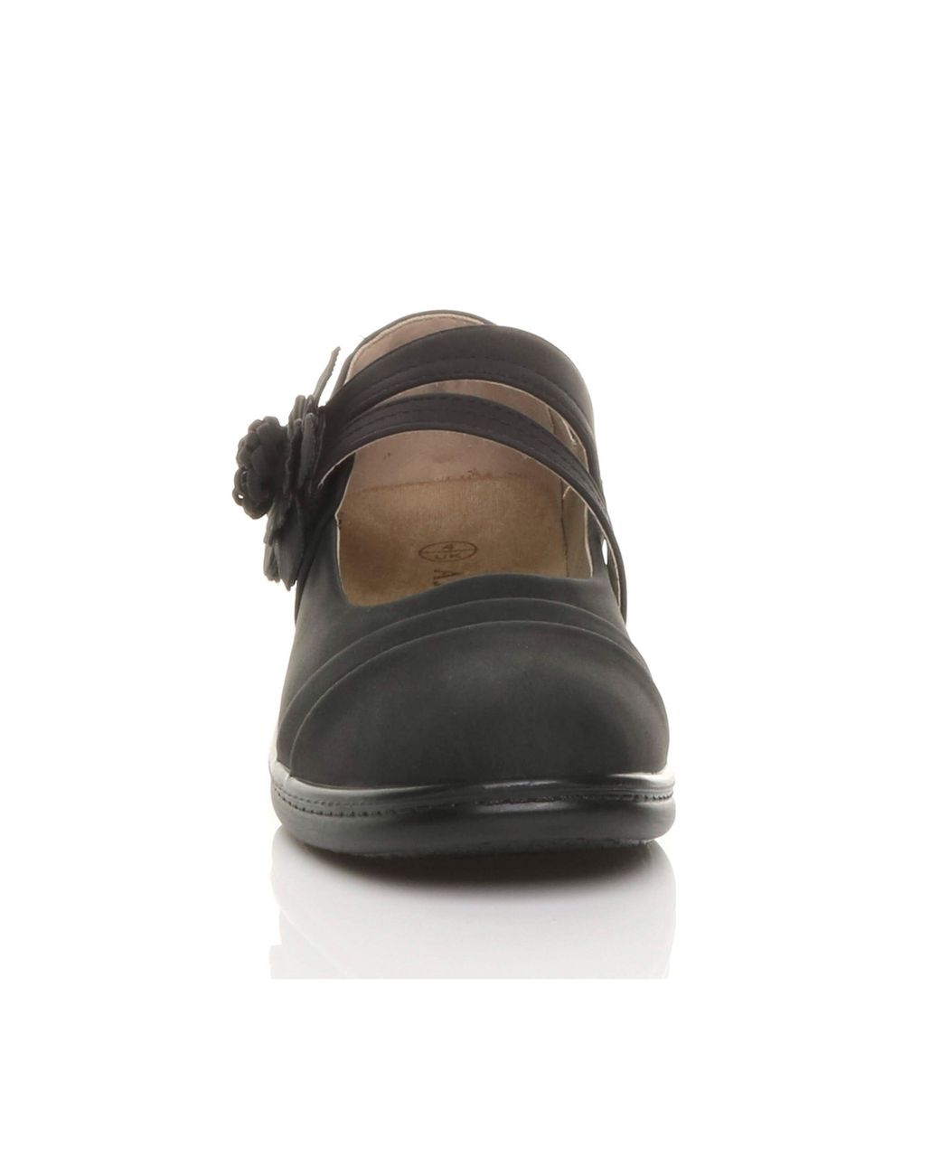 AJVANI Black Low Heel Flat Comfort Mary Janes