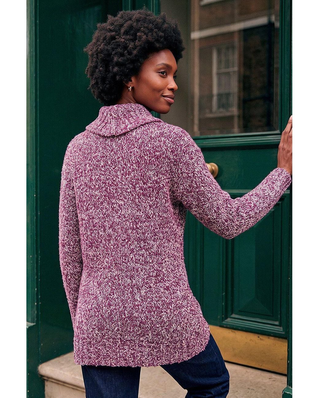 Roman Red Roll Neck Button Detail Longline Jumper