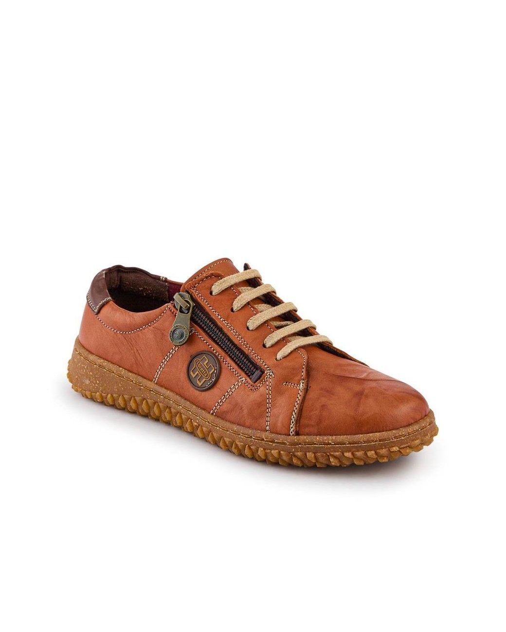Pavers Brown Loretta Leather Trainers