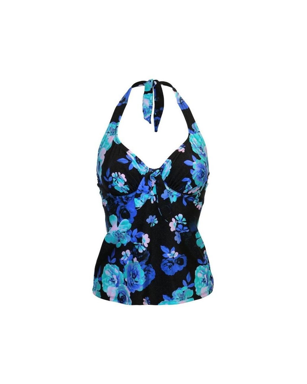 Pour Moi Blue Portofino Halter Tankini Top